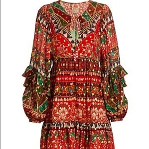 NWT Farm Rio Tropical Shine Dress In Red